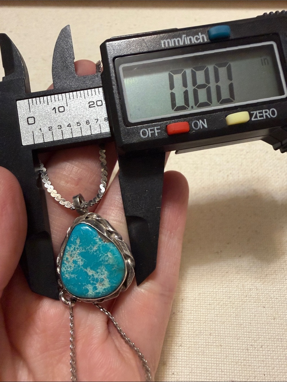 Stunning Native Sterling Silver 925 Turquoise Pendant Necklace 18’ in - Picture 6 of 9